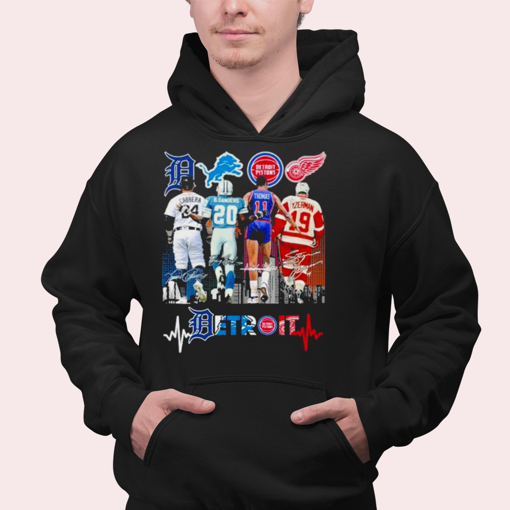Detroit miguel cabrera barry sanders isiah thomas and steve yzerman detroit signatures 2022 shirt 4 Hoodie