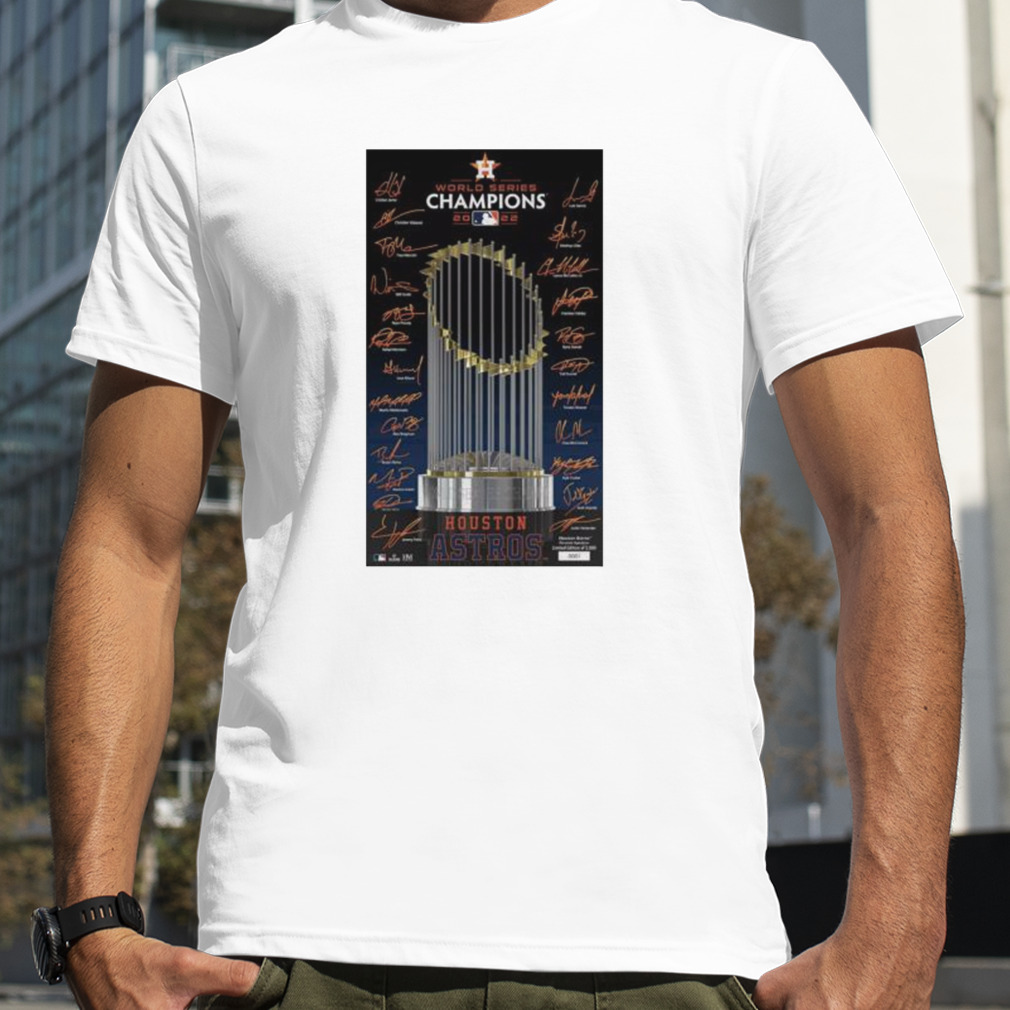 houston Astros 2022 world series champions signature trophy photo frame shirt