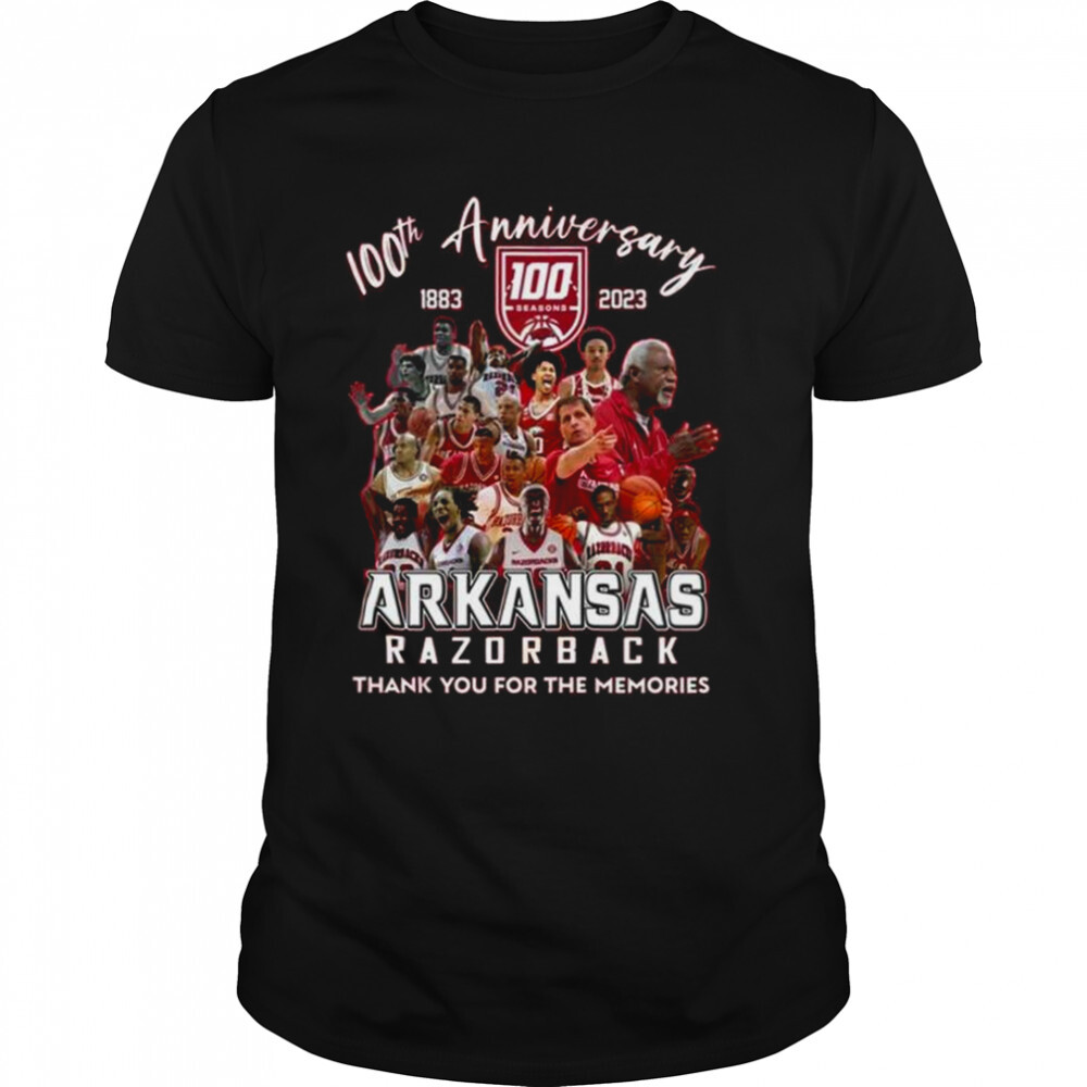 100th Anniversary 1883 2023 Arkansas Razorback Thank You For The Memories T-Shirt