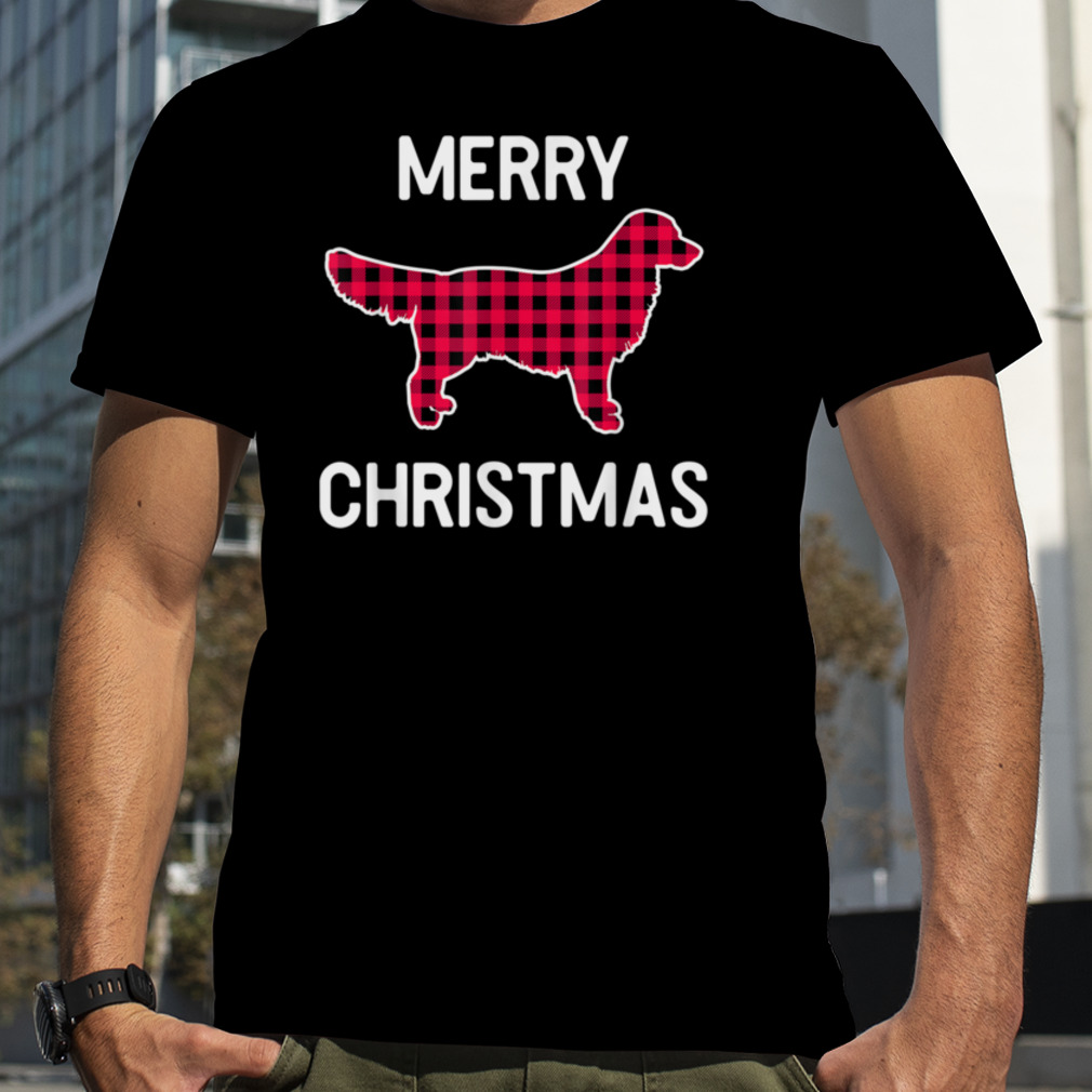 Christmas Buffalo Check Golden Retriever, for Golden Lovers T-Shirt B0BLYFNNR2
