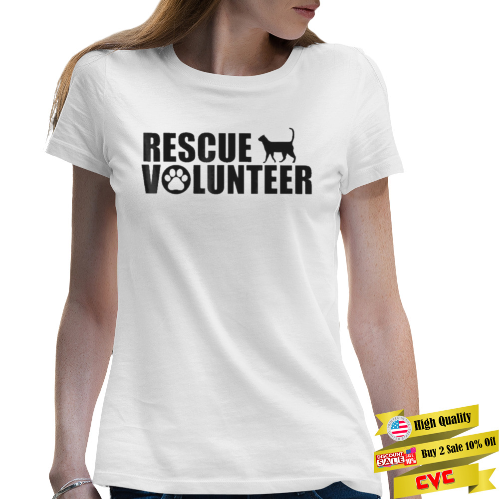 Dog rescue volunteer paw print shirt 2 Premium Ladies T-shirt