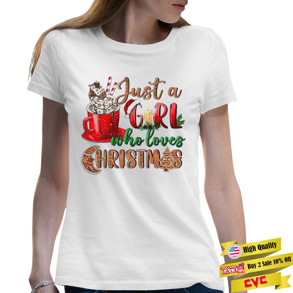 Just A Girl Who Loves Coffee Christmas 2022 shirt 2 Premium Ladies T-shirt