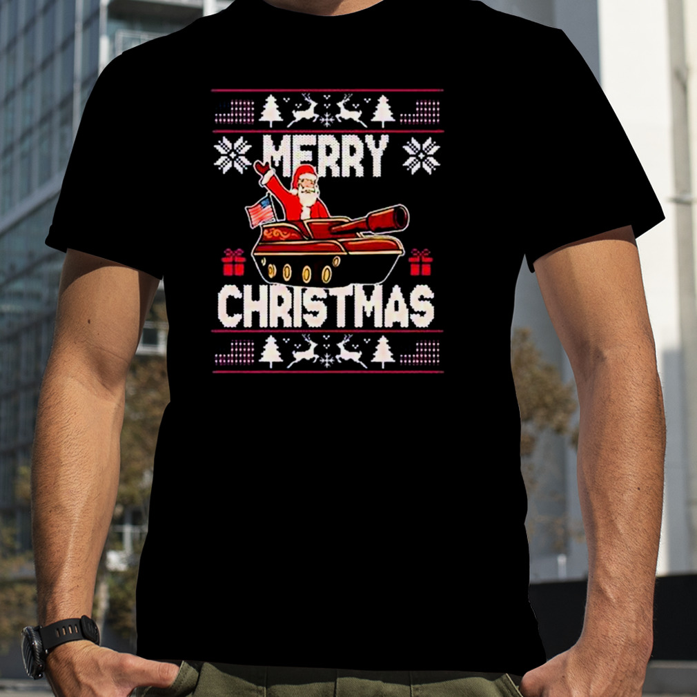 Santa claus driver tank 2022 ugly Christmas shirt