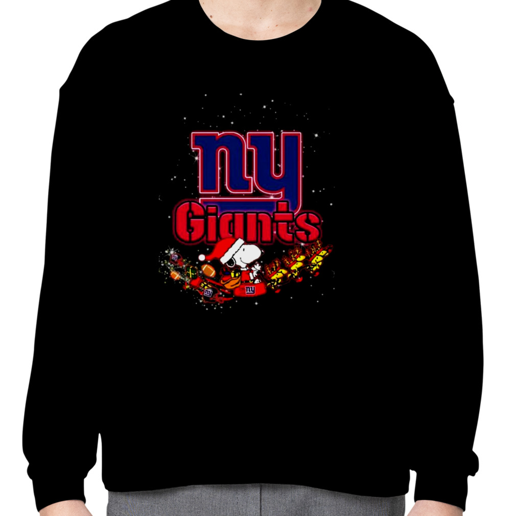 Santa Snoopy Riders Woodstock Merry Christmas New York Giants