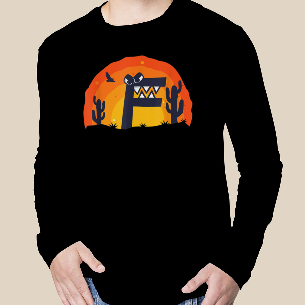  Alphabet Lore f Costume Retro Sunset For Boys Villain Letter  T-Shirt : Clothing, Shoes & Jewelry