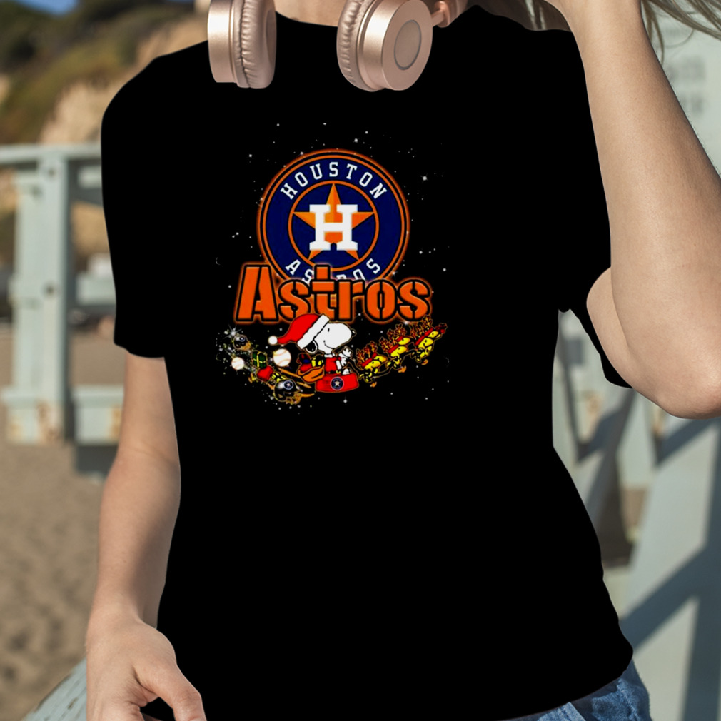 Snoopy And Woodstock Houston Astros Merry Christmas Shirt