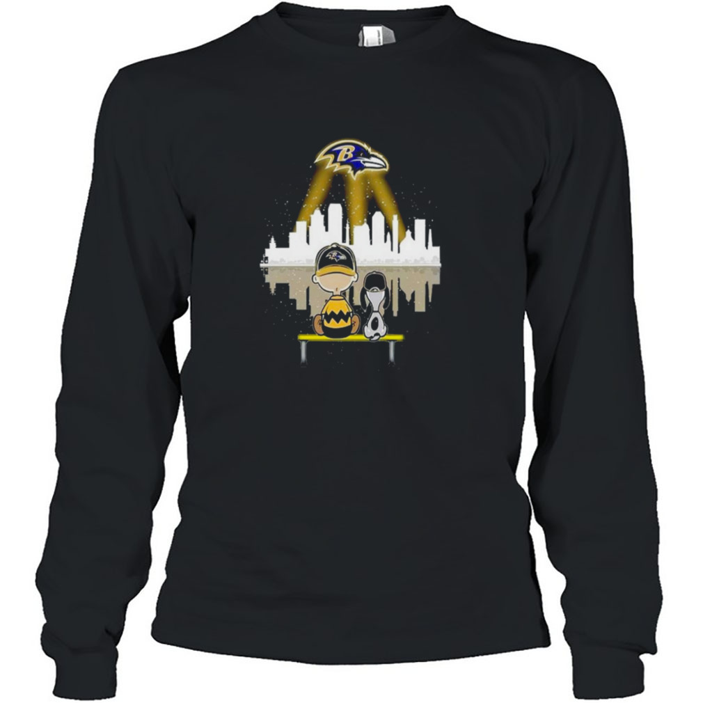 Charlie Brown And Snoopy Dog Watching City Baltimore Ravens Shirt, hoodie,  sweater, long sleeve and tank top