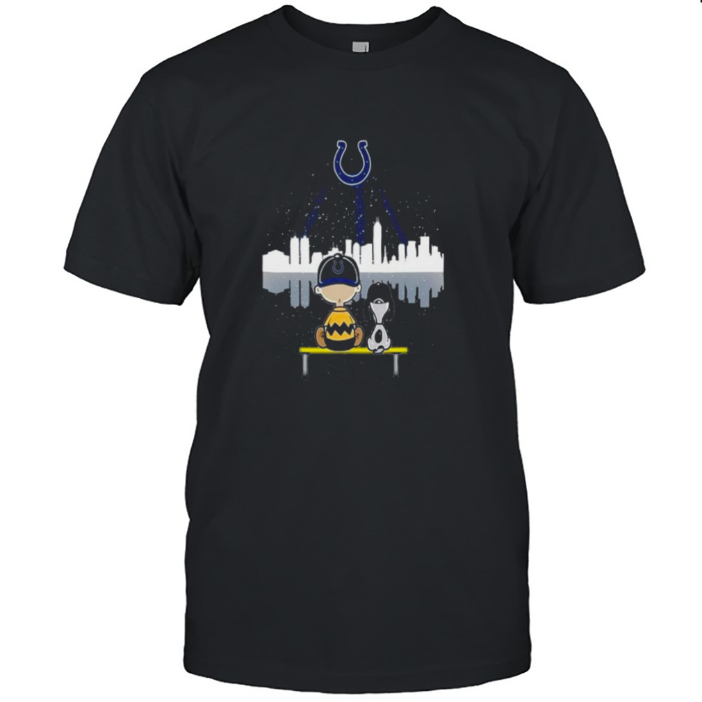 Charlie Brown And Snoopy Dog Watching City Indianapolis Colts Shirt