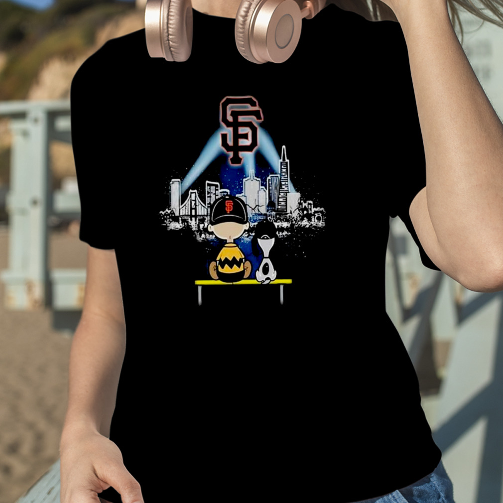 Charlie Brown And Snoopy Watching City San Francisco Giants T-Shirt -  TeeNavi