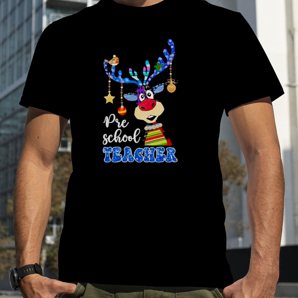 Reindeer Bauble Preschool Teacherl Merry Christmas 2022 shirt