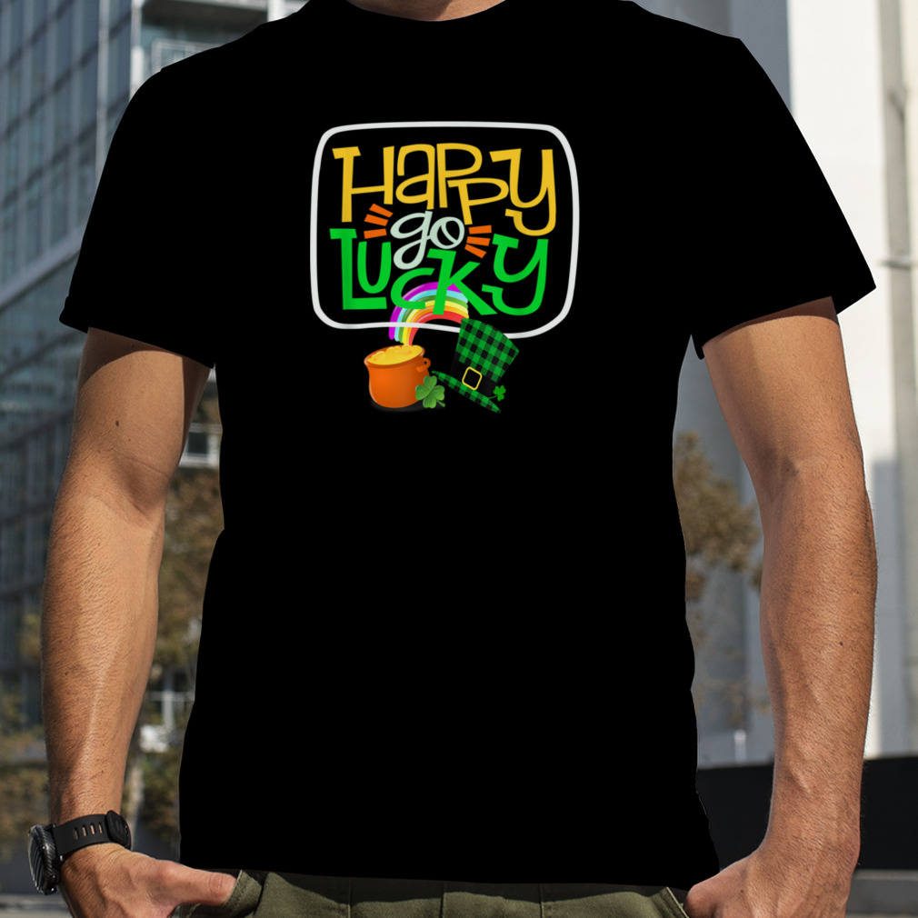 Cute Happy Day Go Clover Leprechaun Hat Pot Of Irish Lucky T-Shirt B0BMKPXTZQ