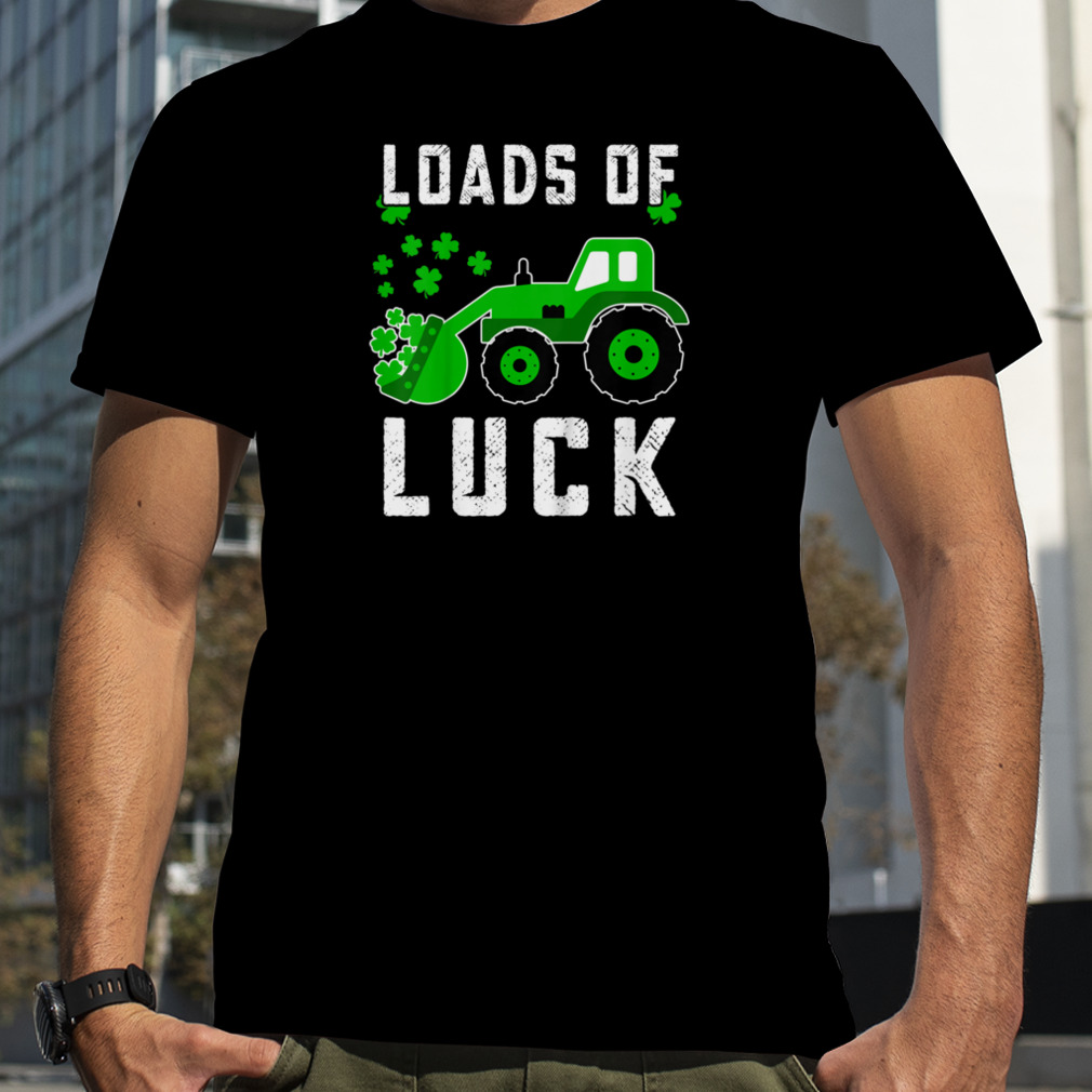 Kids St Patricks Day Loads of Luck Tractor Irish Gift Toddler Boy T-Shirt B0BML8QS8N