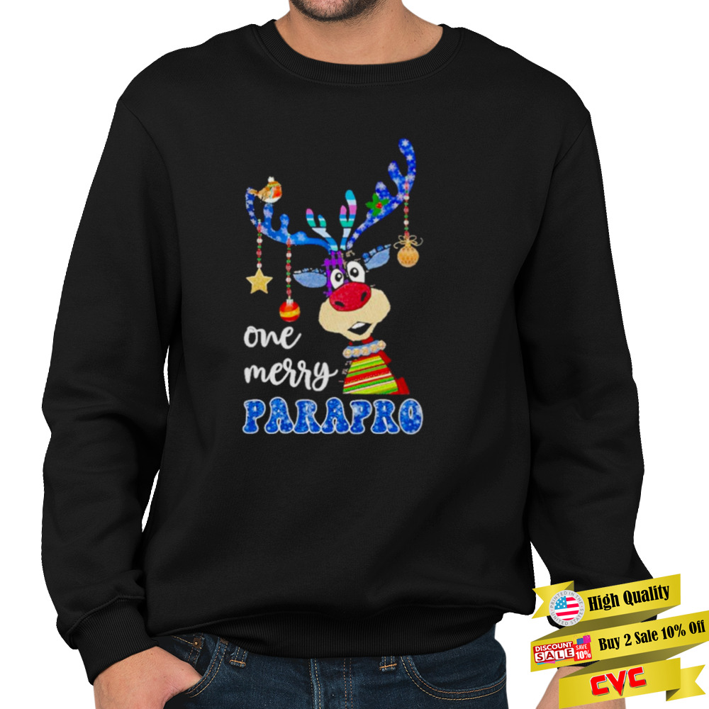 Reindeer Bauble One Merry Paraprofessional Merry Christmas 2022 shirt 5 Unisex Crewneck Sweatshirt