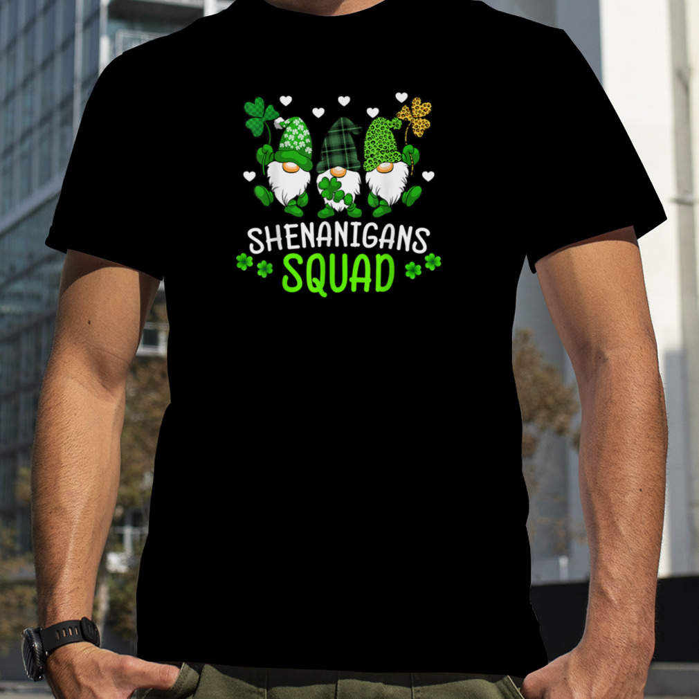 Shenanigans Squad St Patricks Day Gnomes Green Proud Irish T-Shirt B0BMK2VVDC