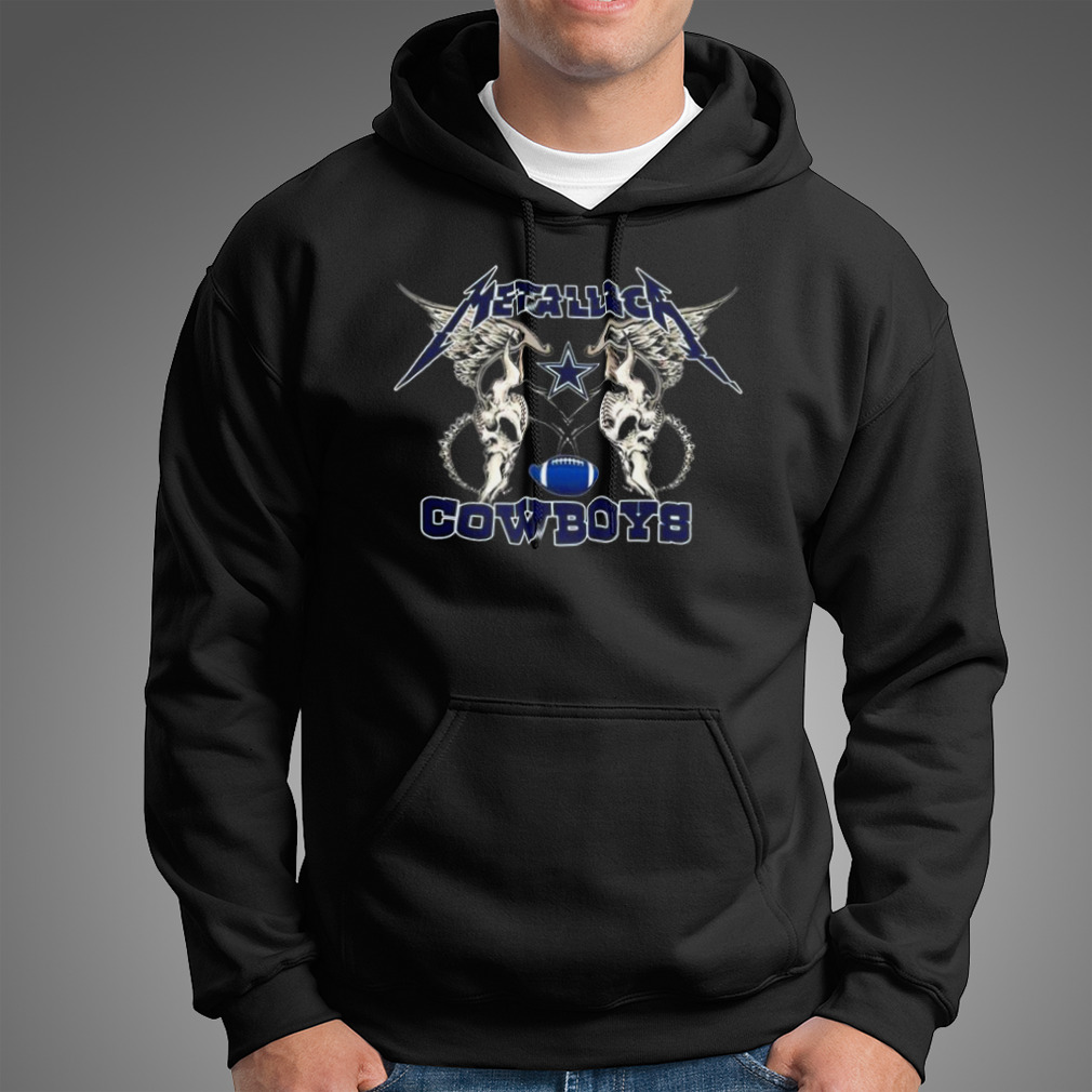 NFL Dallas Cowboys Logo Black Metallica Wings Shirt - Kingteeshop