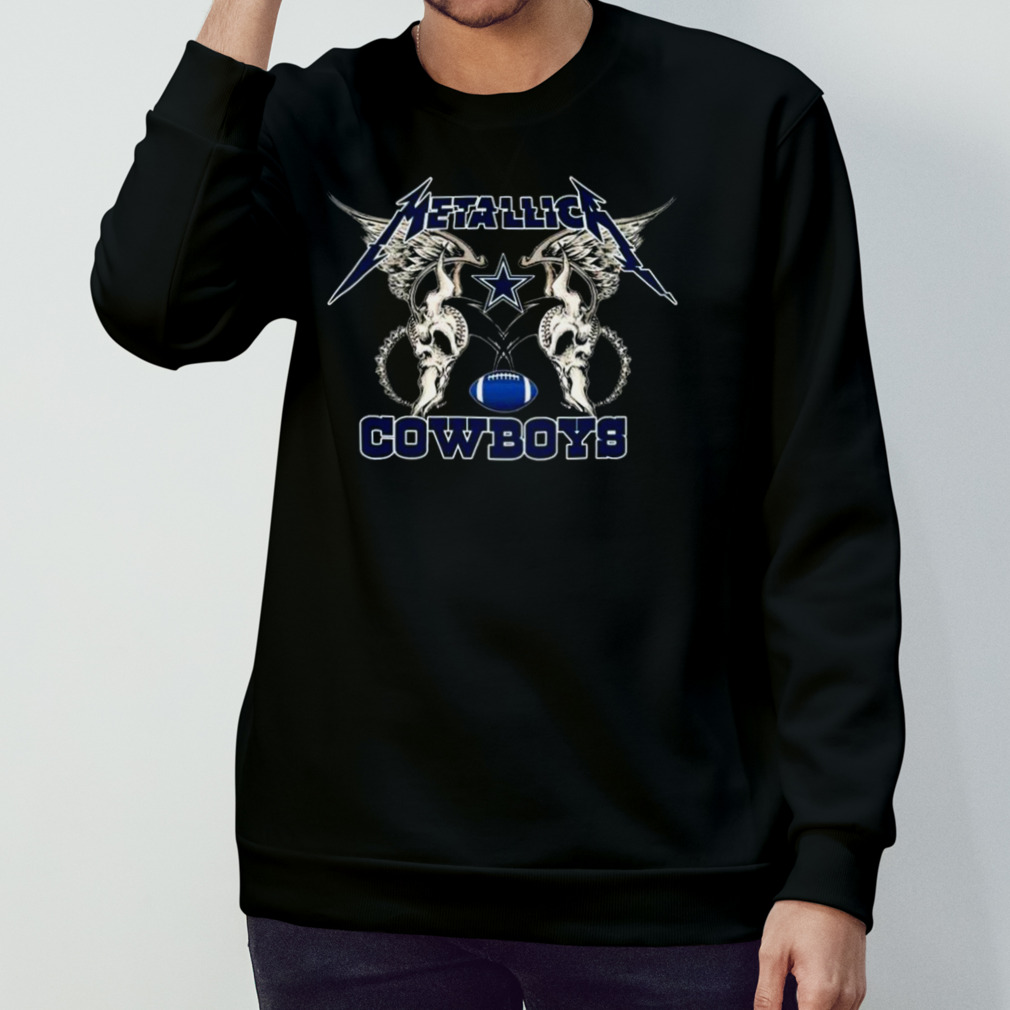 NFL Dallas Cowboys Logo Black Metallica Wings Shirt - Kingteeshop