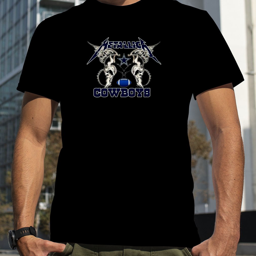 NFL Dallas Cowboys Logo Black Metallica Wings Shirt - Kingteeshop