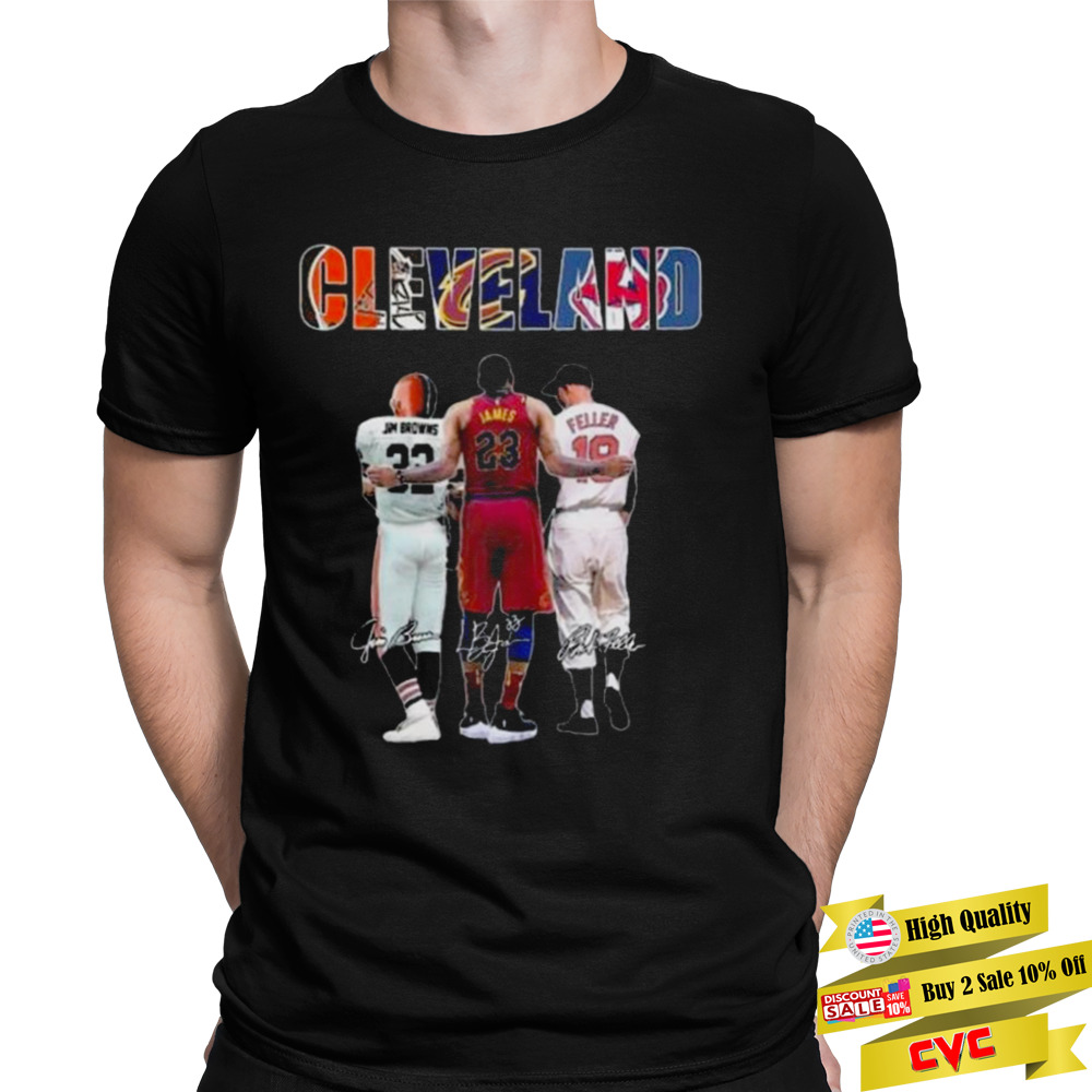 Cleveland Sport Jum Bowns James And Feller Signatures Shirt 1 Unisex Tee
