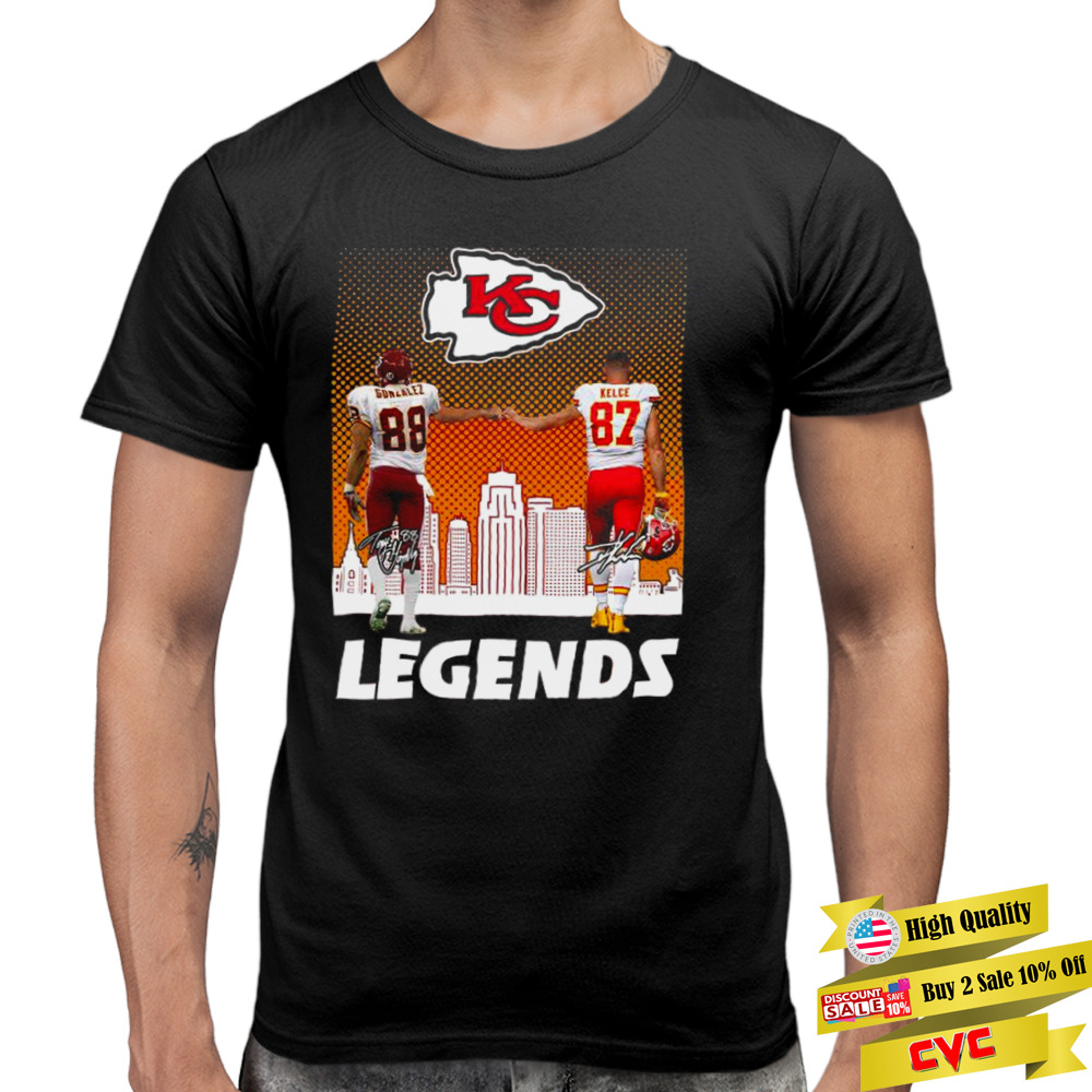 Kansas City Chiefs Tony Gonzalez and Travis Kelce Legends signatures shirt 3 Premium Men Tee
