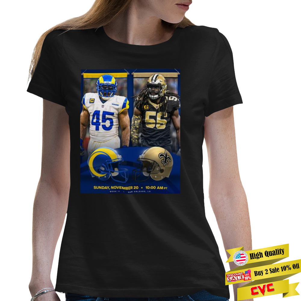 Los Angeles Rams Vs New Orleans Saints Nfl 2022 Gameday Matchup Shirt 2 Premium Ladies Tee