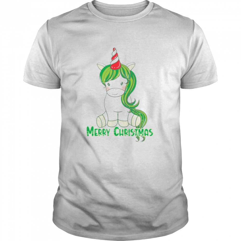 Merry Christmas Green Unicorn shirt