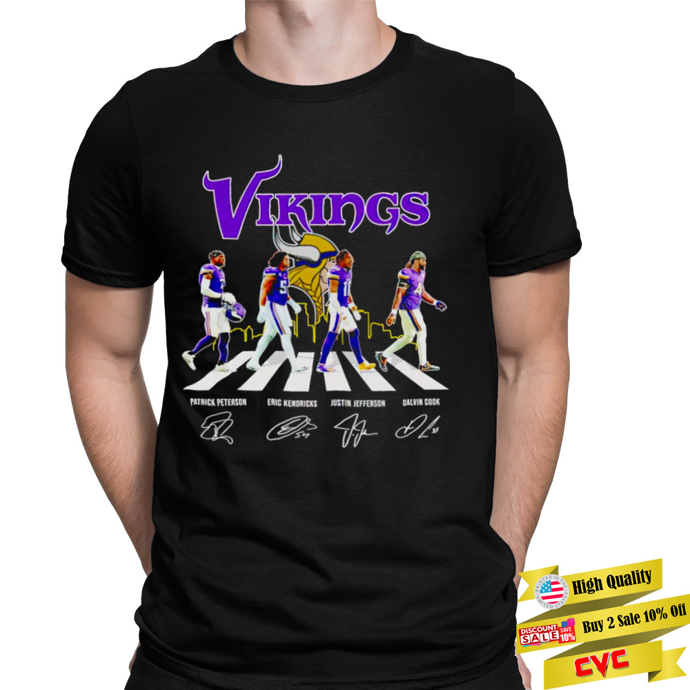 Minnesota Vikings 2022 abbey road signatures shirt 1 Unisex Tee