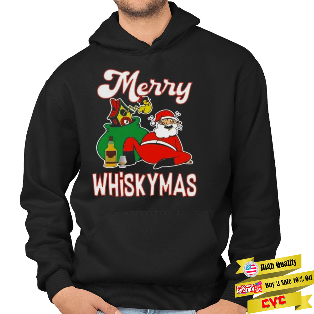 Scotch whisky drinking santa claus funny christmas T-Shirt 4 Hoodie