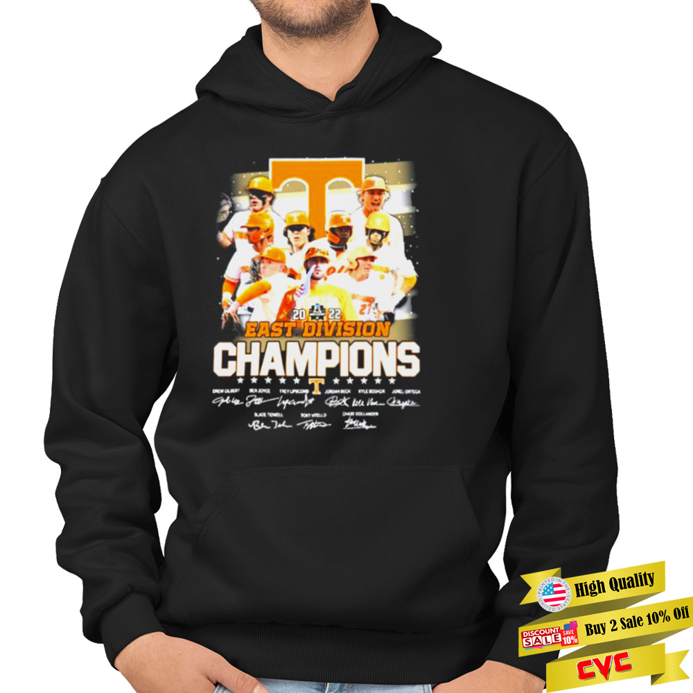 Tennessee Volunteers team 2022 East Division Champions signatures shirt 4 Hoodie
