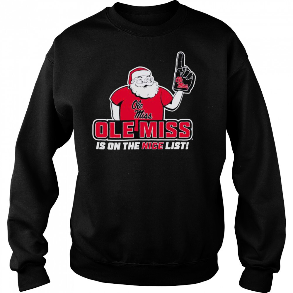 2022 Ole Miss Rebels Santa’s Nice List T-shirt 2 Sweat shirts