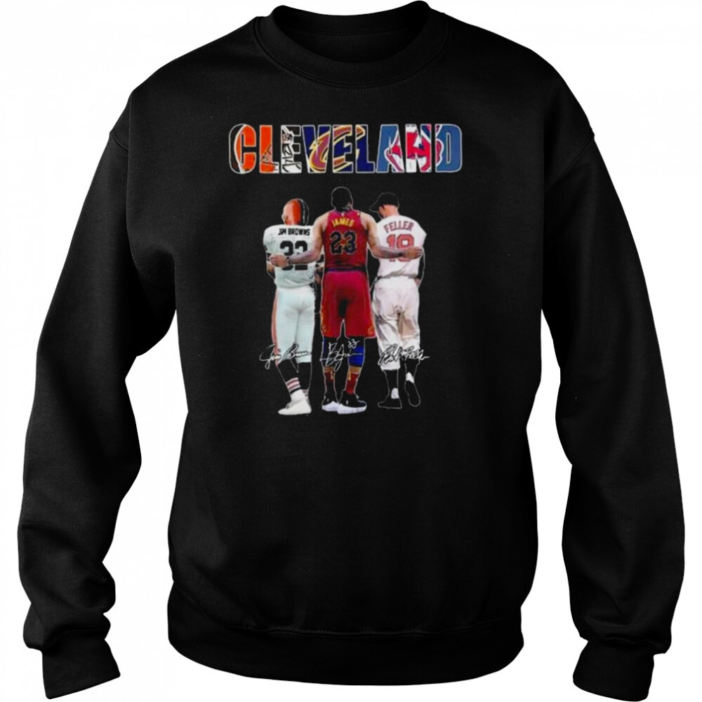 Cleveland Sport Jum Bowns James And Feller Signatures Shirt 2 Sweat shirts