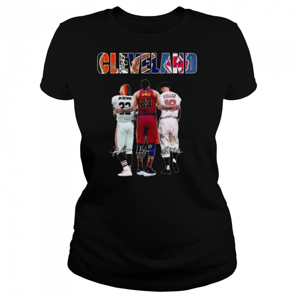 Cleveland Sport Jum Bowns James And Feller Signatures Shirt 4 Women's shirts