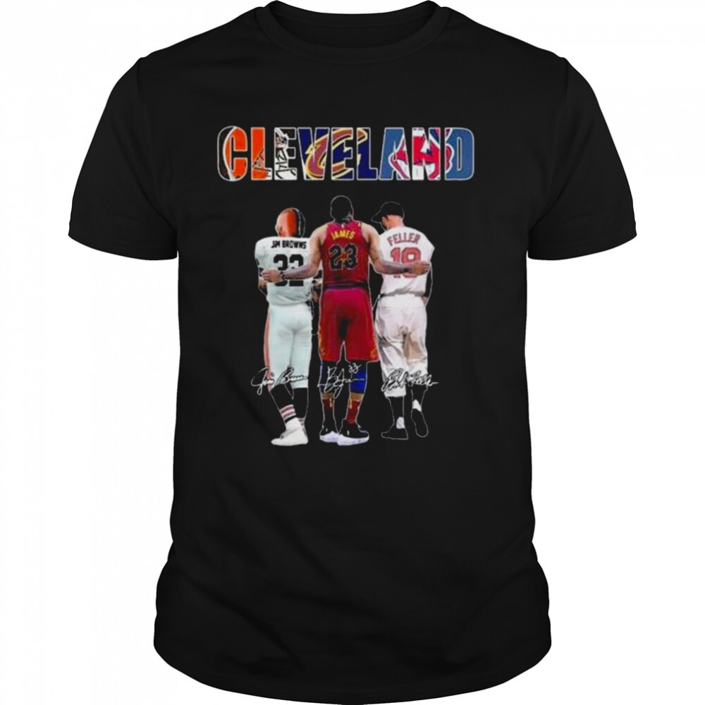 Cleveland Sport Jum Bowns James And Feller Signatures Shirt 1 Unisex shirts