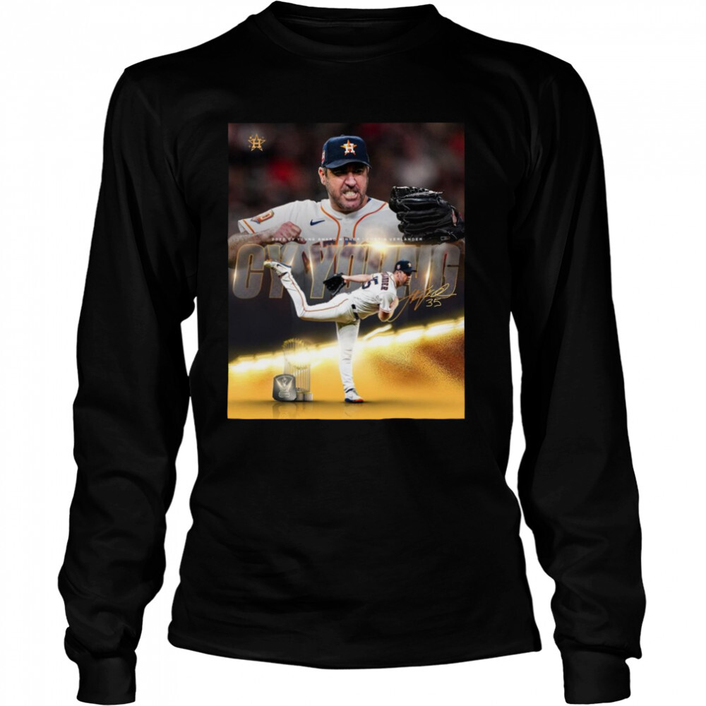 Houston Astros Justin Verlander 2022 CY Young Award Winner Signature Shirt 3 Long Sleeved shirts