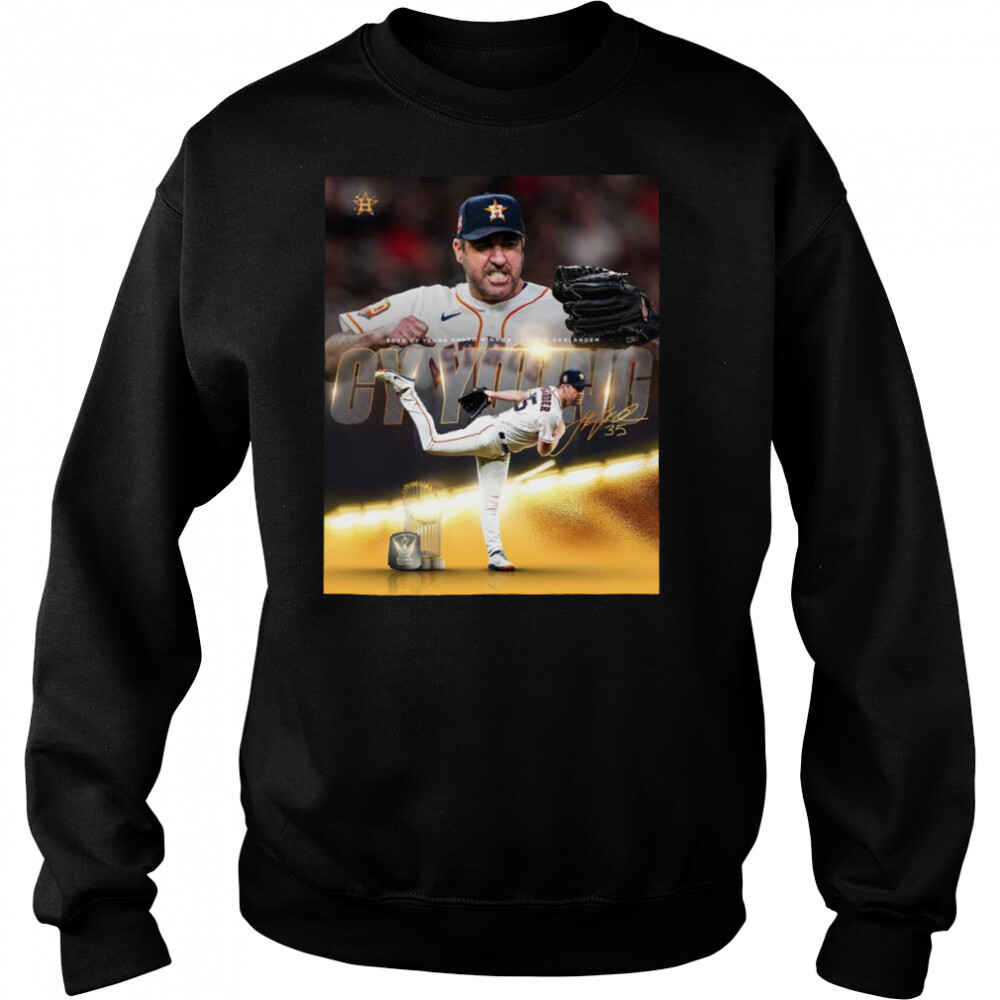 Houston Astros Justin Verlander 2022 CY Young Award Winner Signature Shirt 2 Sweat shirts