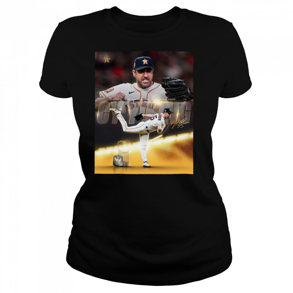 Houston Astros Justin Verlander 2022 CY Young Award Winner Signature Shirt 4 Women's shirts
