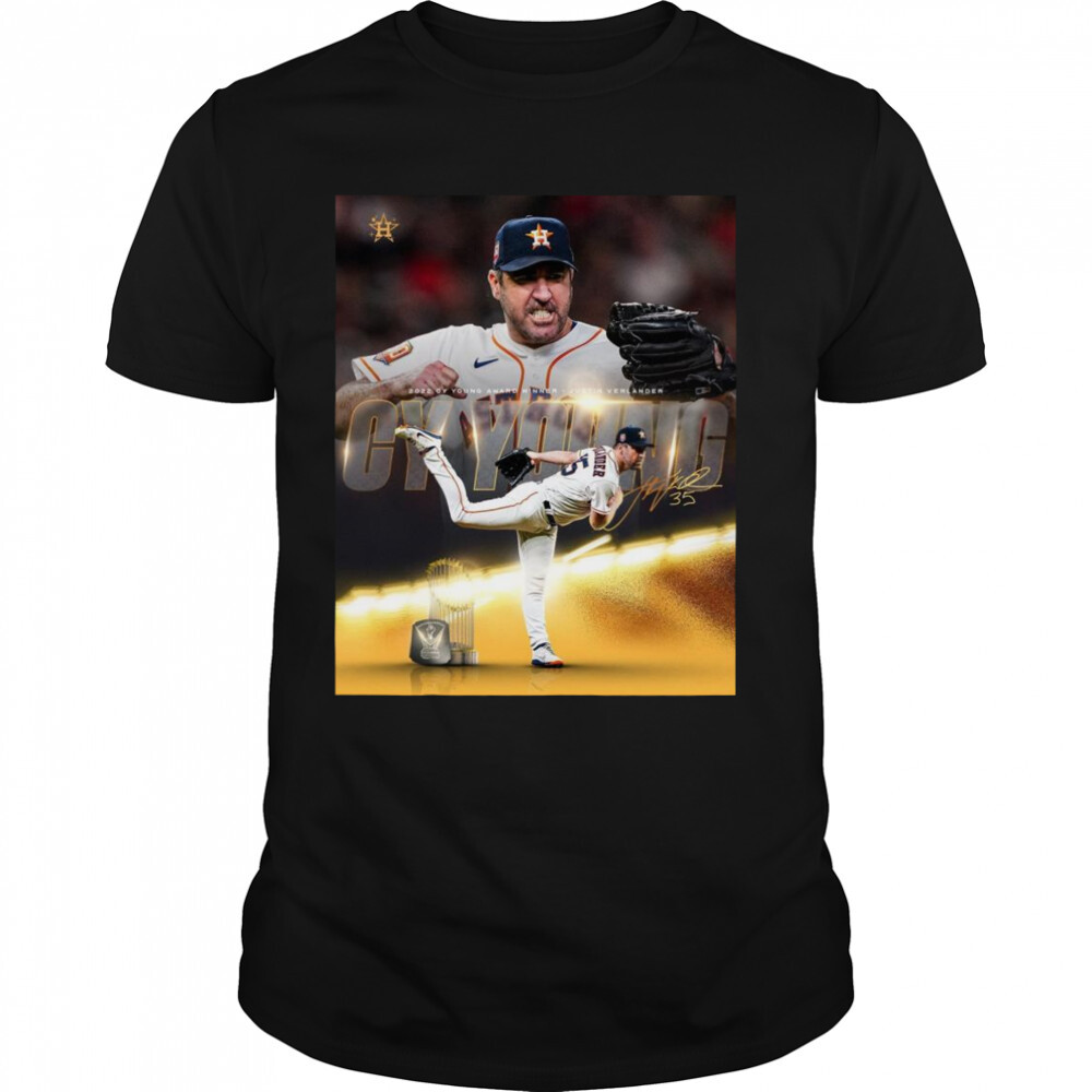Houston Astros Justin Verlander 2022 CY Young Award Winner Signature Shirt 1 Unisex shirts