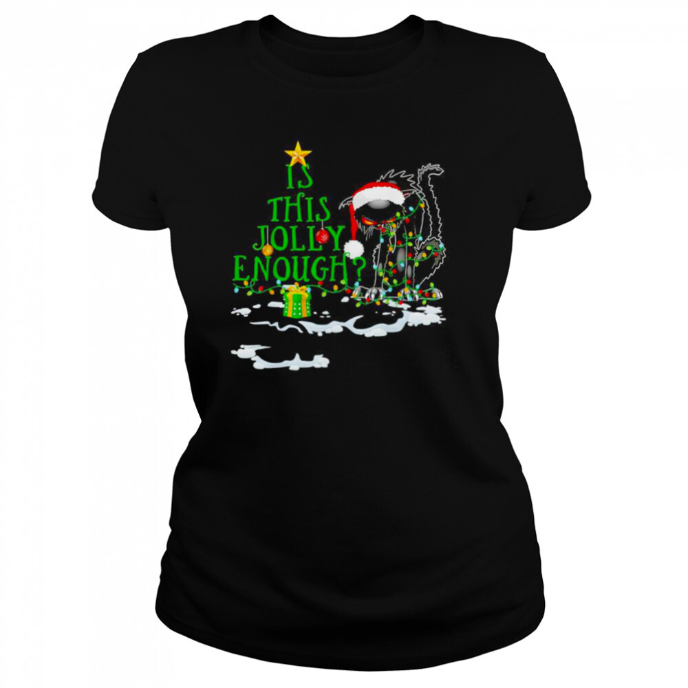 Is this jolly enough noel black cat merry Christmas shirt 4 Women's shirts