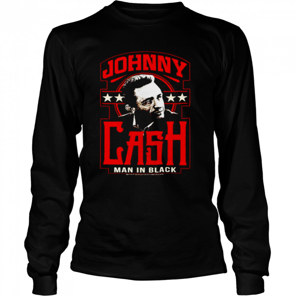 Johnny Cash man in black shirt 3 Long Sleeved shirts