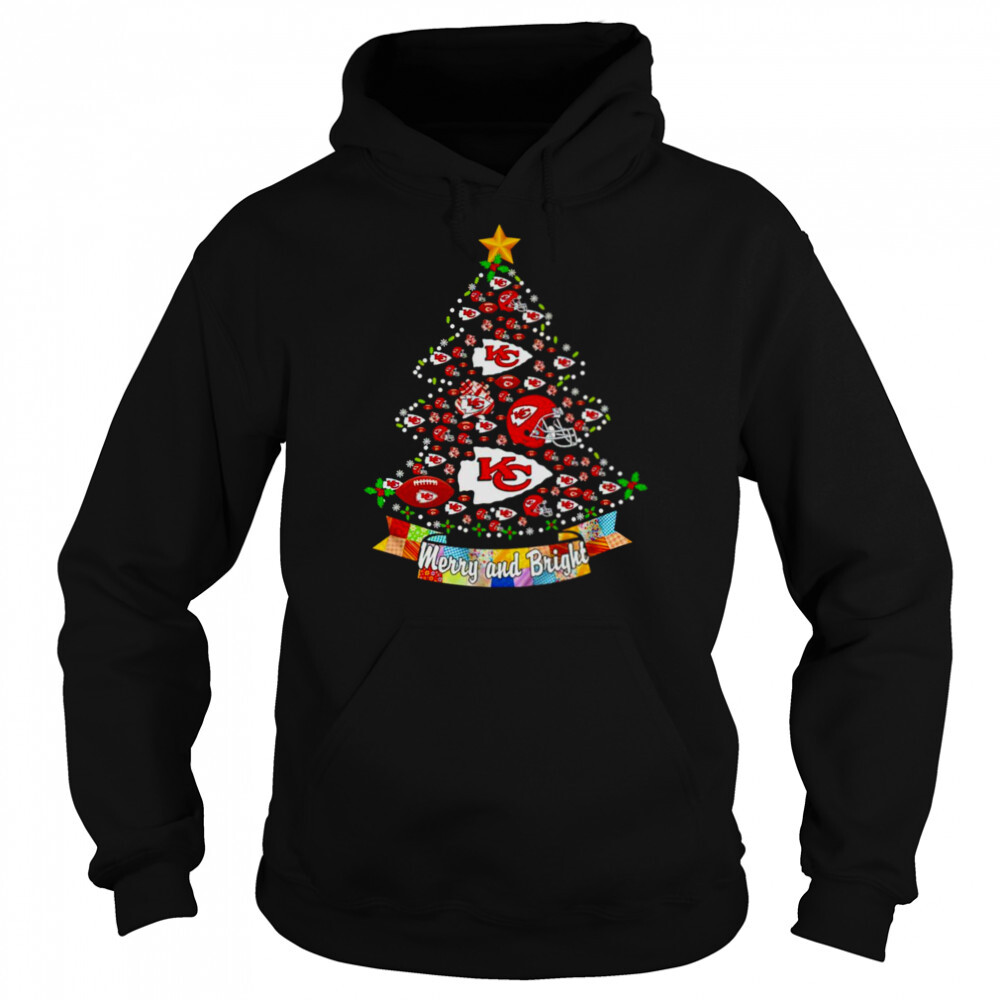 Kansas City Chiefs Christmas tree Merry and Bright shirt 5 Hoodie shirts