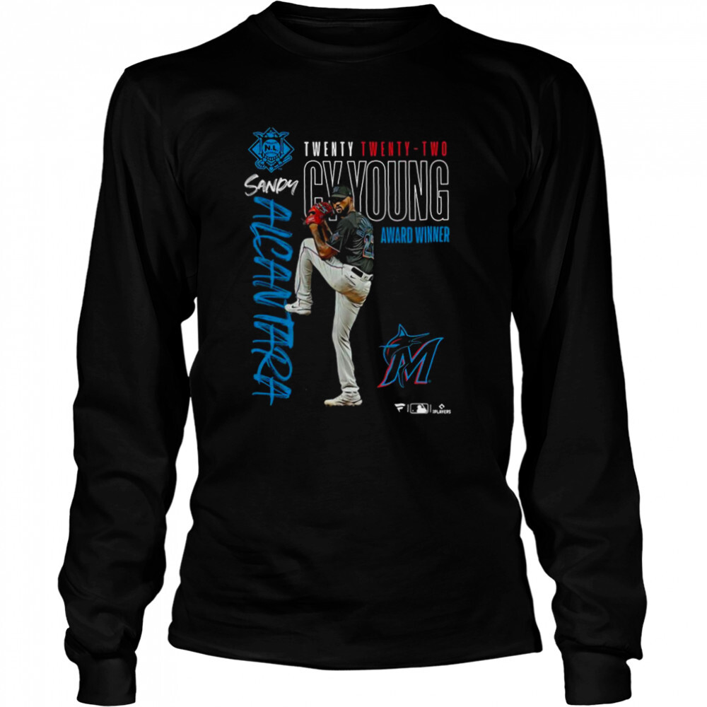 Miami Marlins Sandy Alcantara 2022 NL Cy Young Award Winner Shirt 3 Long Sleeved shirts