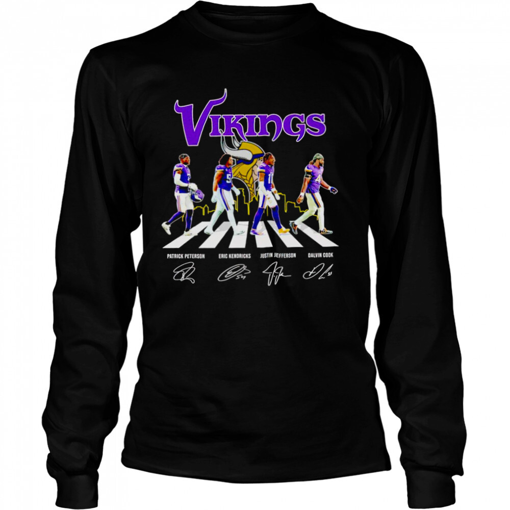 Minnesota Vikings 2022 abbey road signatures shirt 3 Long Sleeved shirts