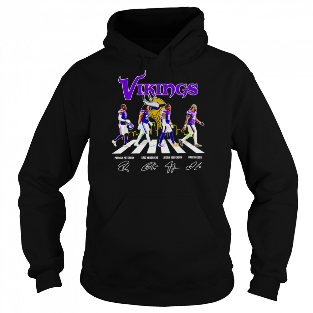 Minnesota Vikings 2022 abbey road signatures shirt 5 Hoodie shirts