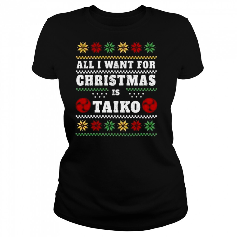 Retro Vintage Ugly Christmas Taiko Drummer Gifts T-Shirt 4 Women's shirts