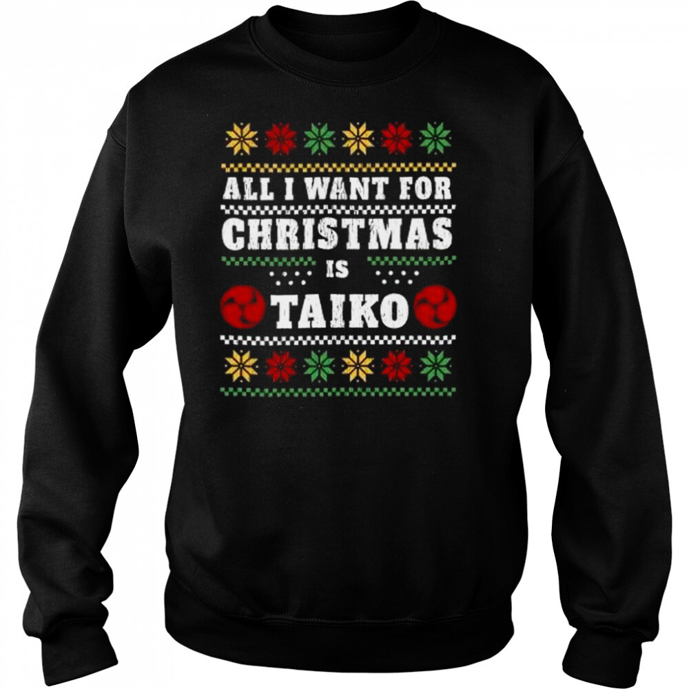 Retro Vintage Ugly Christmas Taiko Drummer Gifts T-Shirt 2 Sweat shirts