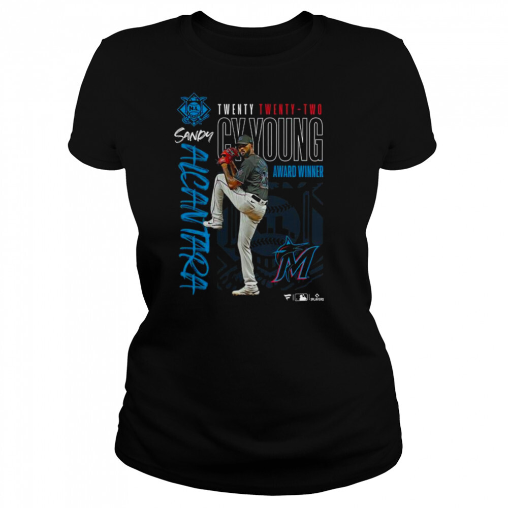 Sandy Alcantara Miami Marlins 2022 NL Cy Young Award Winner T-Shirt 4 Women's shirts