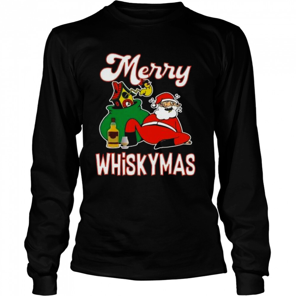 Scotch whisky drinking santa claus funny christmas T-Shirt 3 Long Sleeved shirts