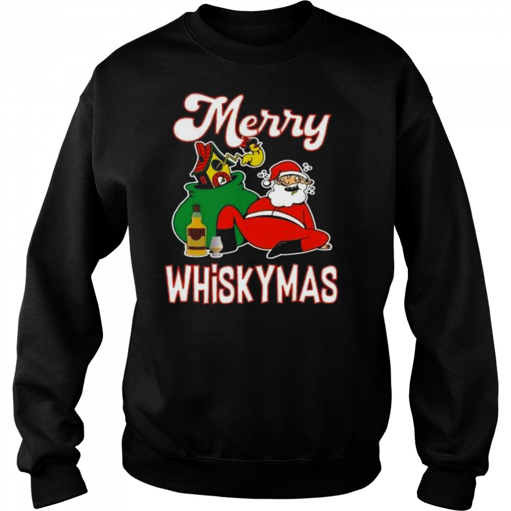 Scotch whisky drinking santa claus funny christmas T-Shirt 2 Sweat shirts