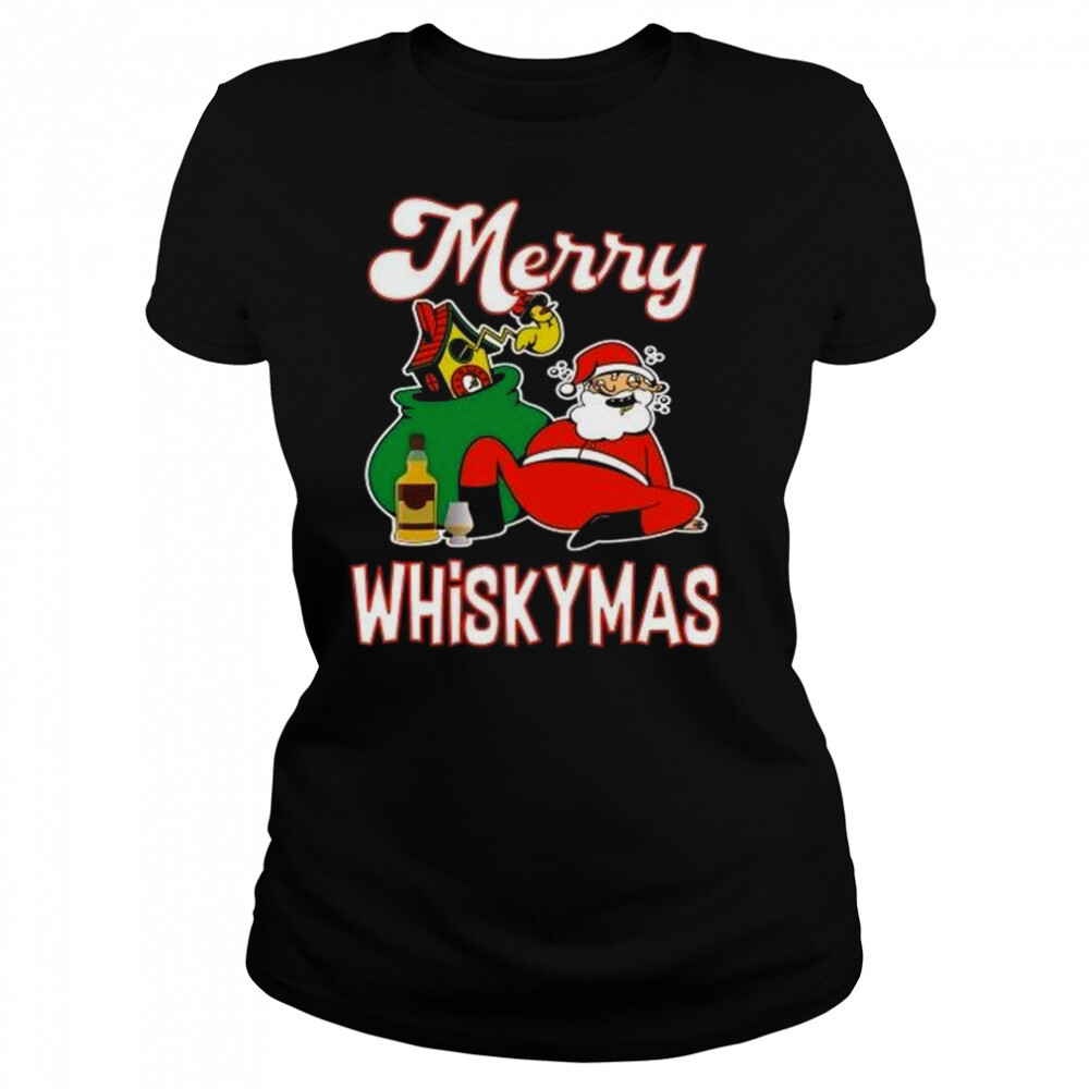 Scotch whisky drinking santa claus funny christmas T-Shirt 4 Women's shirts