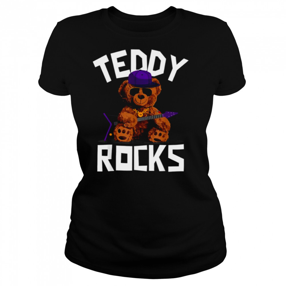 Teddy Bear Rock And Roll Lovers shirt 4 Women's shirts