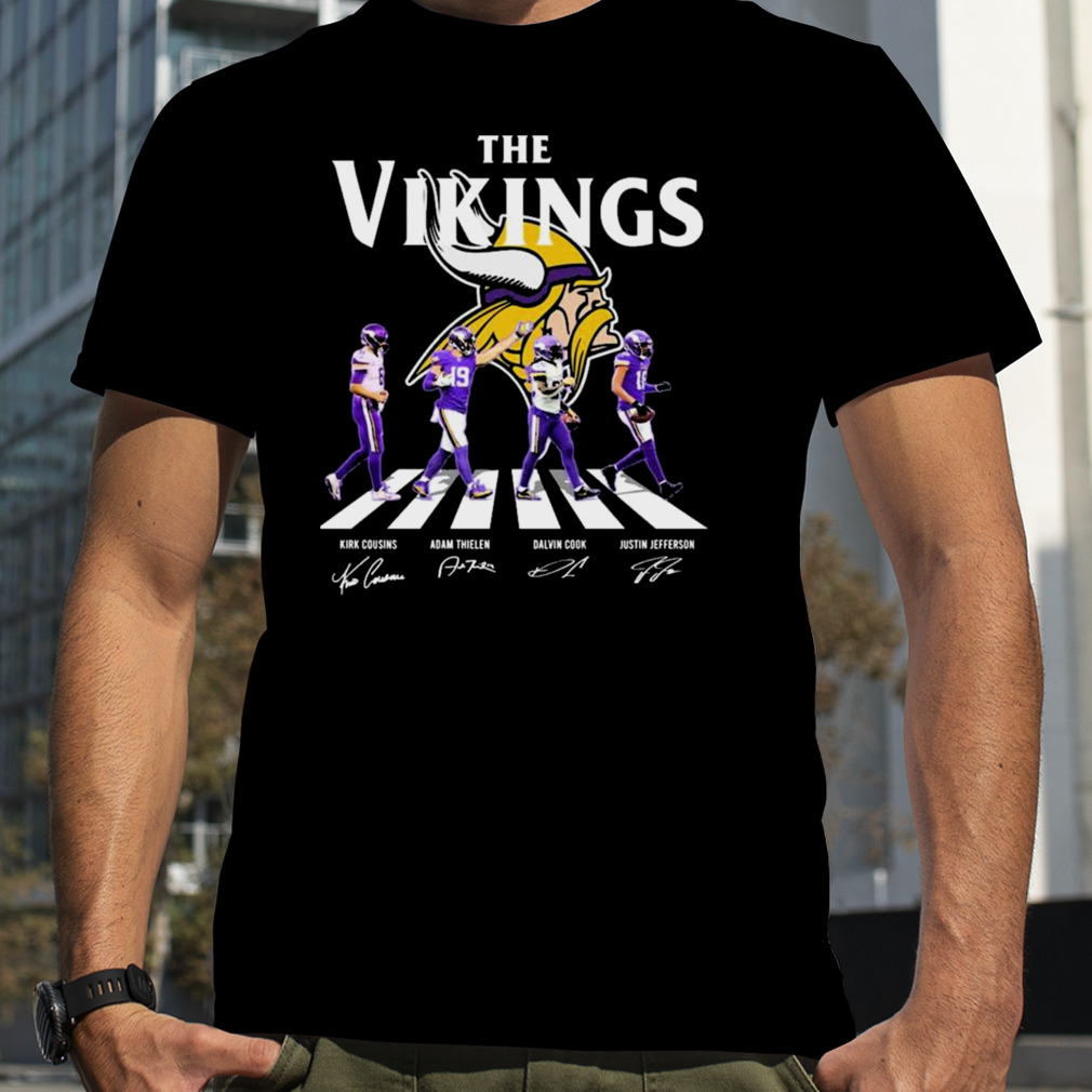 Minnesota Vikings Dalvin Cook Justin Jefferson Adam Thielen Kirk Cousins  Abbey Road Signatures Shirt